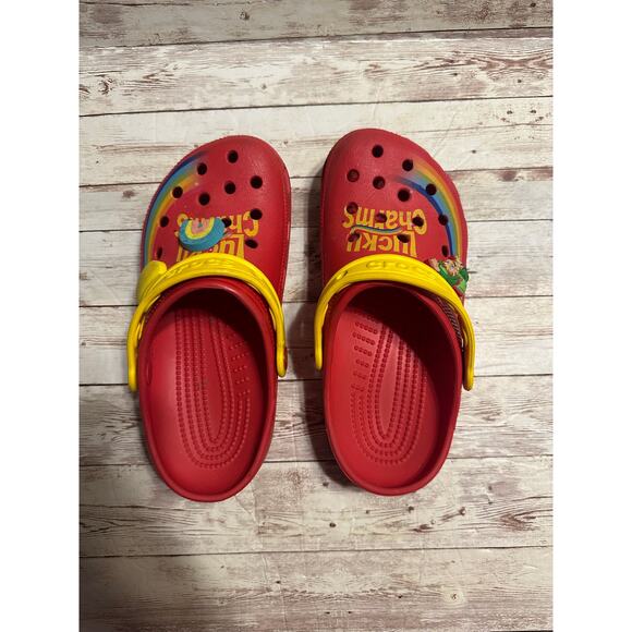 Crocs Classic Lucky Charms Limited Edition Clogs Men's 5 Women's 7 Red Jibbitz - Picture 3 of 7